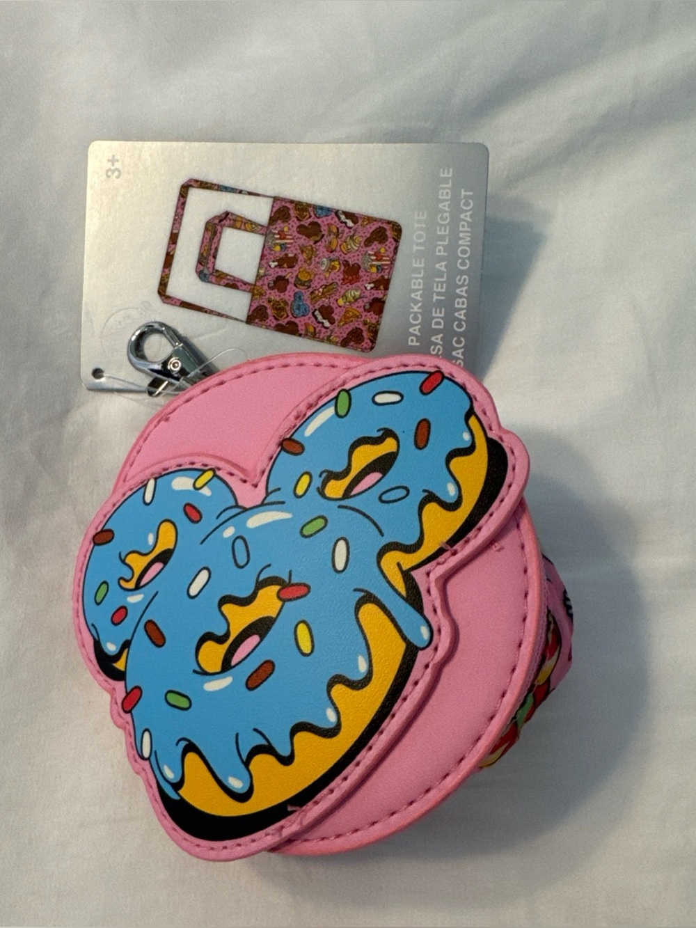 NEW Disney Parks Mickey Snacks Donut Reusable Packable Tote